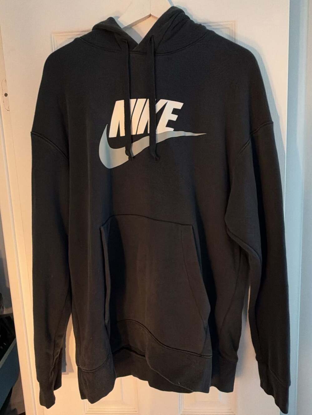 Nike Sportswear Pullover Hoodie Size L Black Reflective Logo